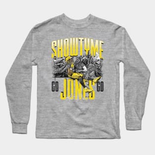 Aaron Jones Green Bay Crowd Leap Long Sleeve T-Shirt